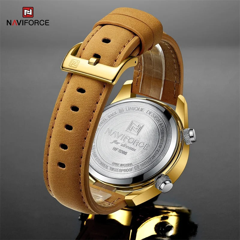 Quartz WristWatch Leather Waterproof Digital Clock