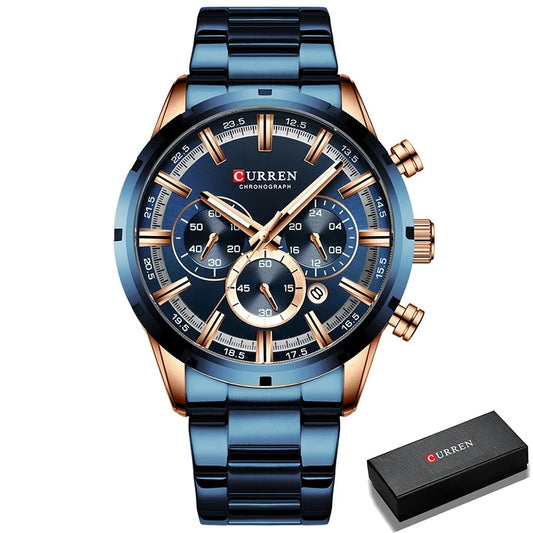 Steel Waterproof Chronograph Wristwatch